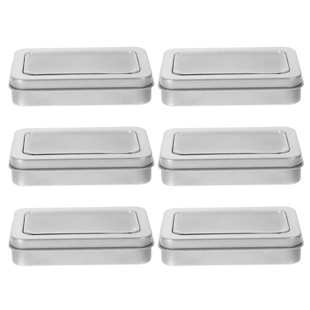 

6Pcs Iron Card Storage Box Heavy Duty Game Card Holder for Playing Cards Trading Cards Crafts Beads Coins Jewelry Organization