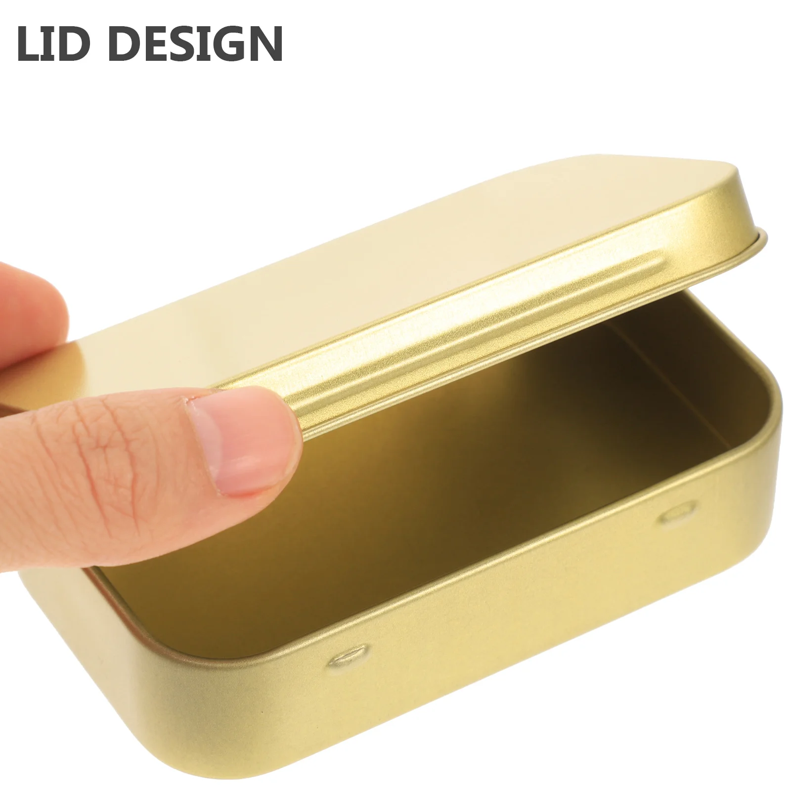 

6pcs Rectangular Flip Top Tin Light Weight Durable Storage Container For Wedding Party Gifts Snacks Earrings Small Items