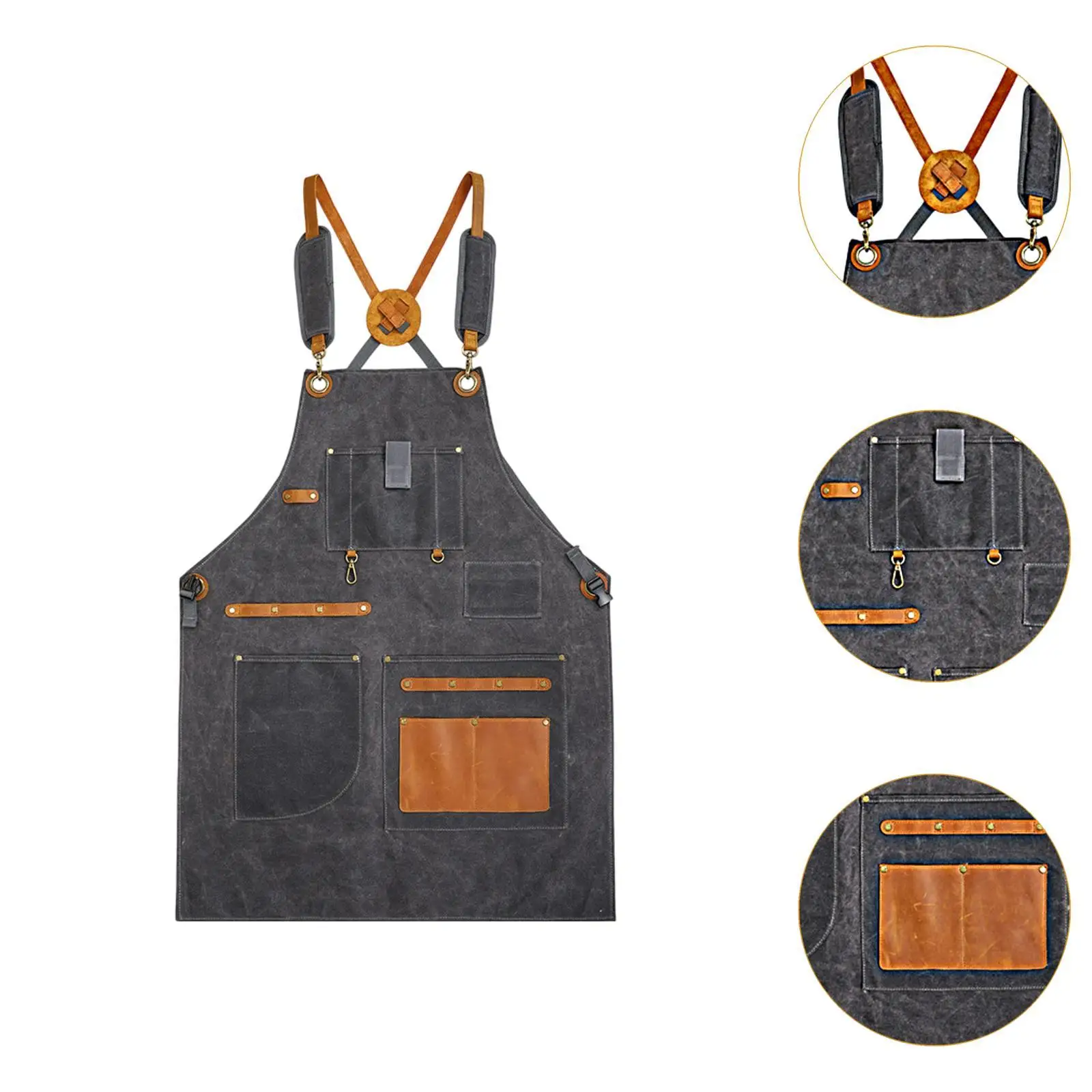 Tool Apron Thickened Woodworking Apron for Electrician Hairstyling Gardeners