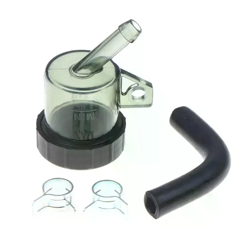 Universal Motorcycle Round Brake Fluid Reservoir Transparent Oil Cup With Rubber Hose For Retro Disc Brake Master Cylinder Refit