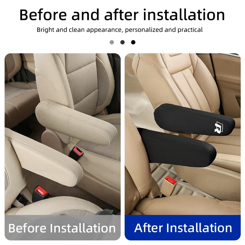 مساند ذراع السيارة يغطي وحدة التحكم المركزية مرونة مسند ذراع المقعد الأمامي حامي يغطي لشركة فولكس فاجن R جولف 5 7 بولو جيتا ساجيتار ماجوتان باس #2