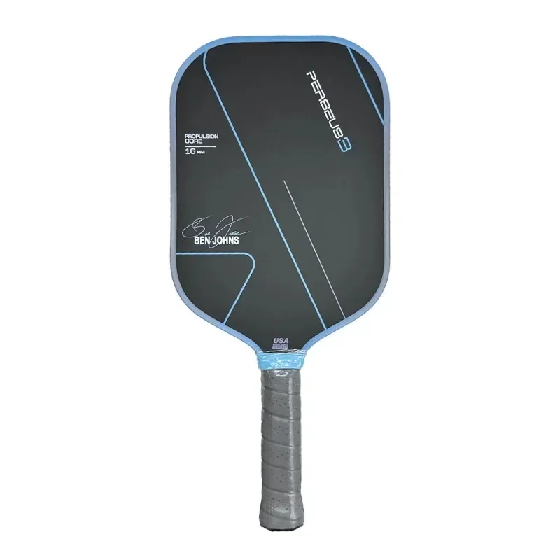 Pá de pickleball BEN JOHNS assinatura T700 fibra de carbono crua cabeça plana termoformação Unibody aprovado pela USAPA, núcleo de favo de mel PP