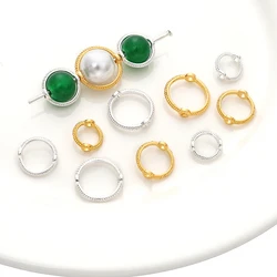30pcs Metal Bead Wrapping Rings Alloy Gold/Silver Color Plated Double Holes Lace Circle For DIY Jewelry Making Findings 6/8/10mm