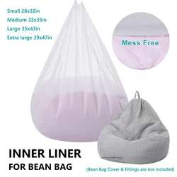 Bean Bag Inner Liner No Filler - Easy Cleaning Bean Bag Insert Replacement Cover for Bean Bag Chair, Zipper Opening No Filler