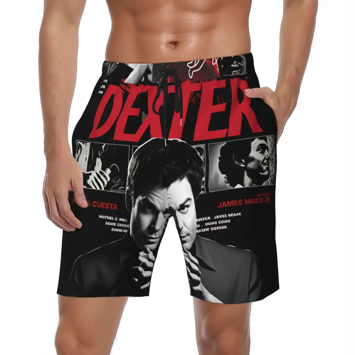 Dexter Morgan Blood Never Lies TV Show Photo Board Shorts Summer Fashion Beach Shorts Males Sportswear Comfortable Beach Trunks