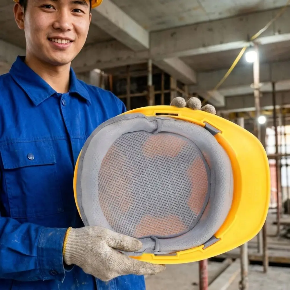 Breathable Mesh Summer Safety Helmet Liner Washable Ventilated Safety Cap Cooling Pad Moisture-wicking Non Slip Fitting