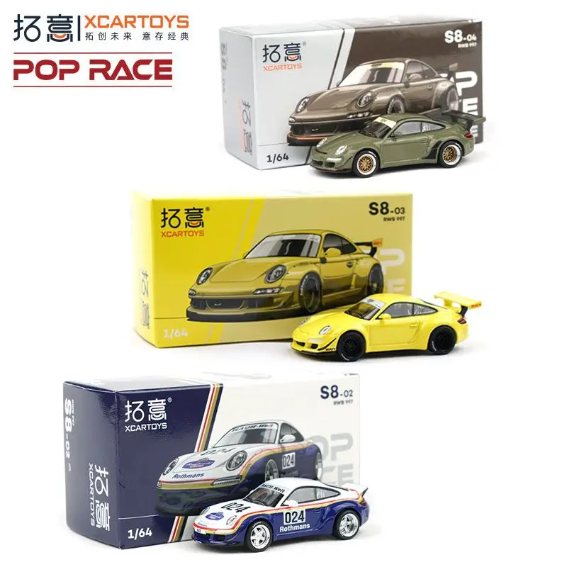 Topi-Voiture de sport l'inventaire Porsche RW997, modèle en alliage, simulation de jouet pour enfants, 1/64