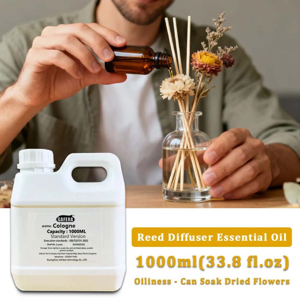 

GAFERA 1000 мл (33,8 жидких унции) Беспламенные эфирные масла для ароматерапии Одеколон/Кемпинский/Кедра, масло-диффузор с тростями, духи в большой флаконе