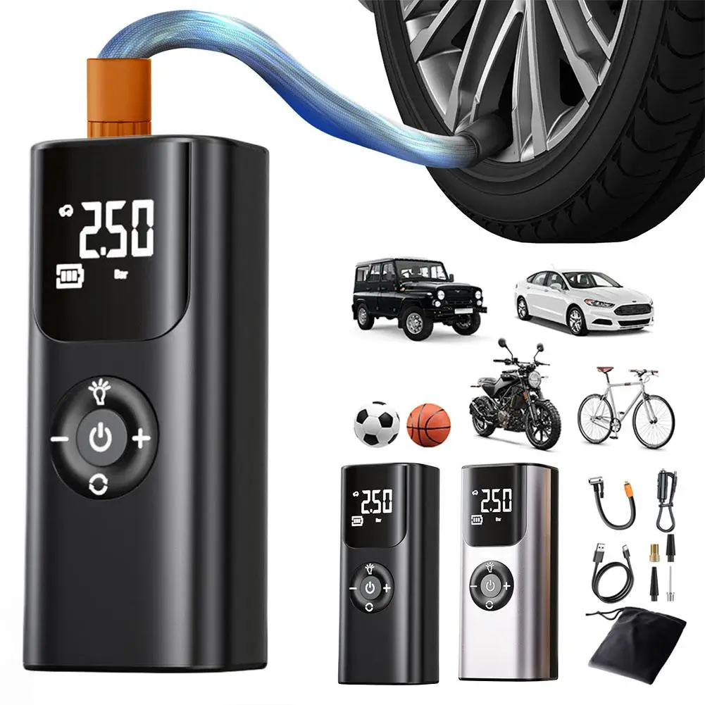 Vehicle-mounted Air Pump Wireless Portable Touch Screen Tire Pressure Display Digital Car Motorcycle Tire C0L4