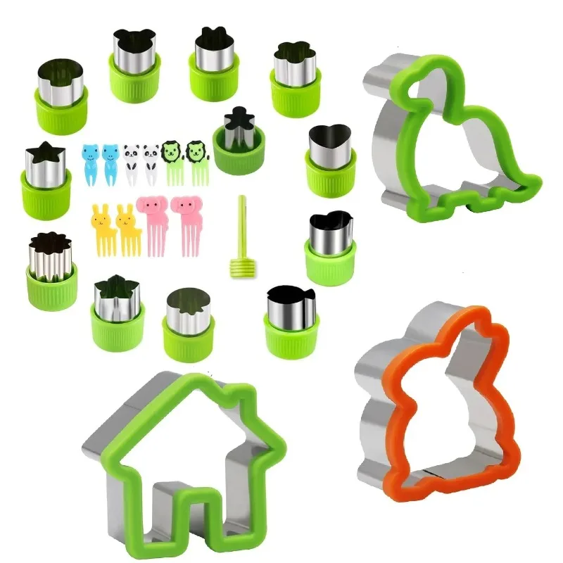 

26pcs Fruit Cutters for Children Kids Food Cookie Sandwich Mold Maker with Shapes Vegetable Bread Mould Set Kitchen Bento Tools