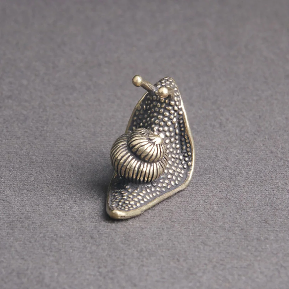 

3Pcs Snail Shaped Copper Tea Pet Delicate Brass Craft for Desktop Tea Table Office Small Snail Ornament Snail-Shaped Brass Craft