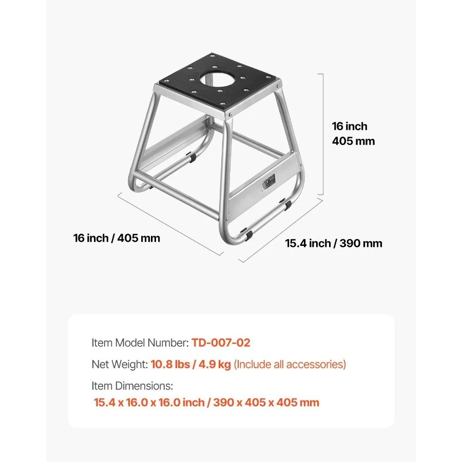 حامل الدراجة الترابية، حامل حفرة الدراجة الترابية بسعة 1100 رطل، صيانة عالمية غير قابلة للانزلاق على الطرق الوعرة من الفولاذ شديدة التحمل للدراجة الترابية