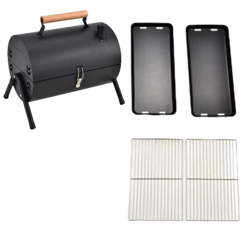 Portable Folding Household Grill Can Be Braised With Handles With Lid Lightweight Charcoal Grill Outdoor Portable BBQ Grill