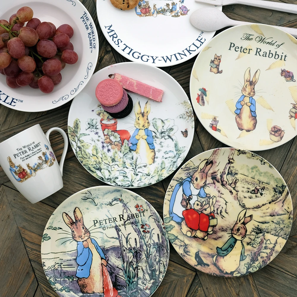 Peter Rabbit Series British Pastoral Cute Rabbit Dinner Plate/mug Dessert Plate Deep Plate