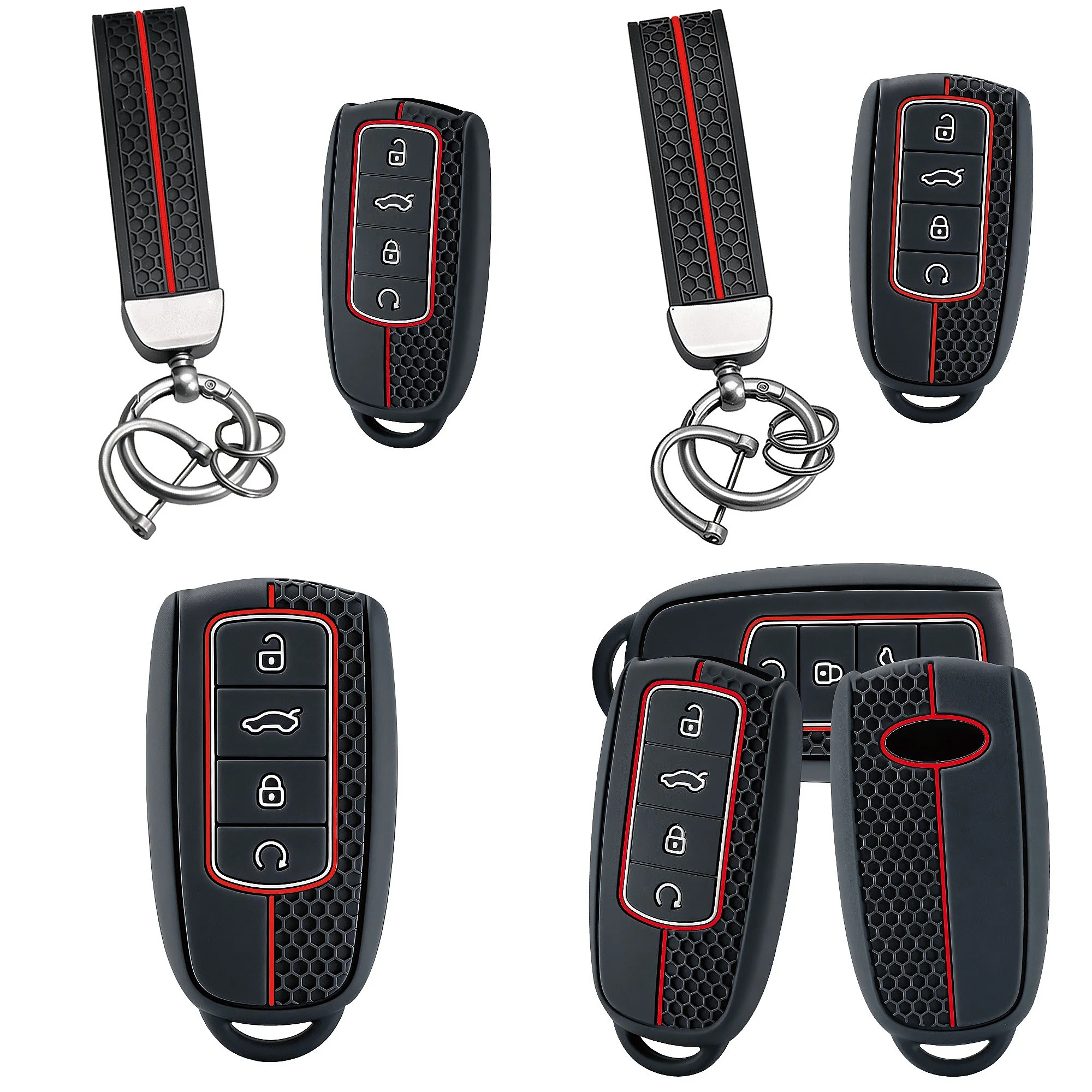 Key protect For Chery Tiggo 8 Pro Silicone Car Key Cover Case For Chery Tiggo 7 Pro 8 PLUS Arrizo 5 3 Button Key Holder Keychain