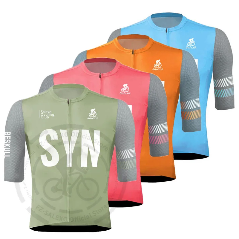 

SYN Cycling Jersey Men's Road MTB Top Breathable Bicycle Shirt Short Sleeve Racing Riding Clothing Summer Bike Mountain Jersey