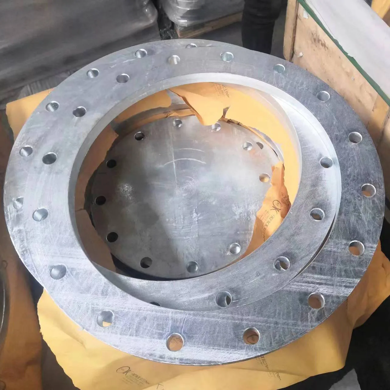 DN1200 PN10 طلاء مجلفن من الفولاذ الكربوني شفة فضفاضة لأنابيب البولي ايثيلين #5