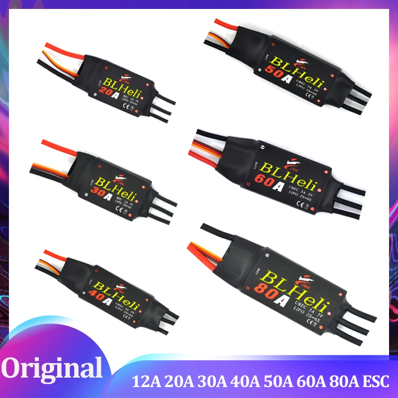 ZMR BLHeli Series12A 20A 30A 40A 50A 60A 80A ESC Brushless Multi Rotor Four Axis Electric Control for RC Drone