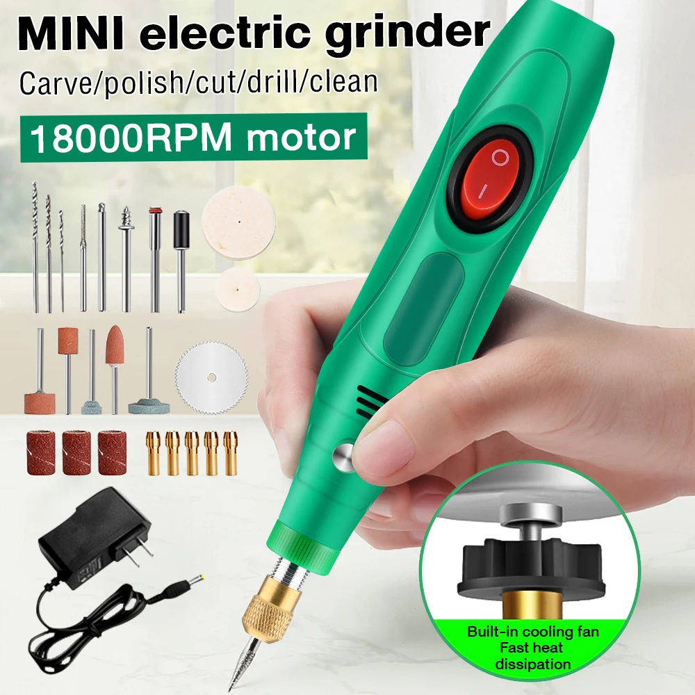 27 pièces Mini perceuse polissage graveur stylo broyeur électrique outil rotatif rectifieuse Miniature outil ménager 110-240V