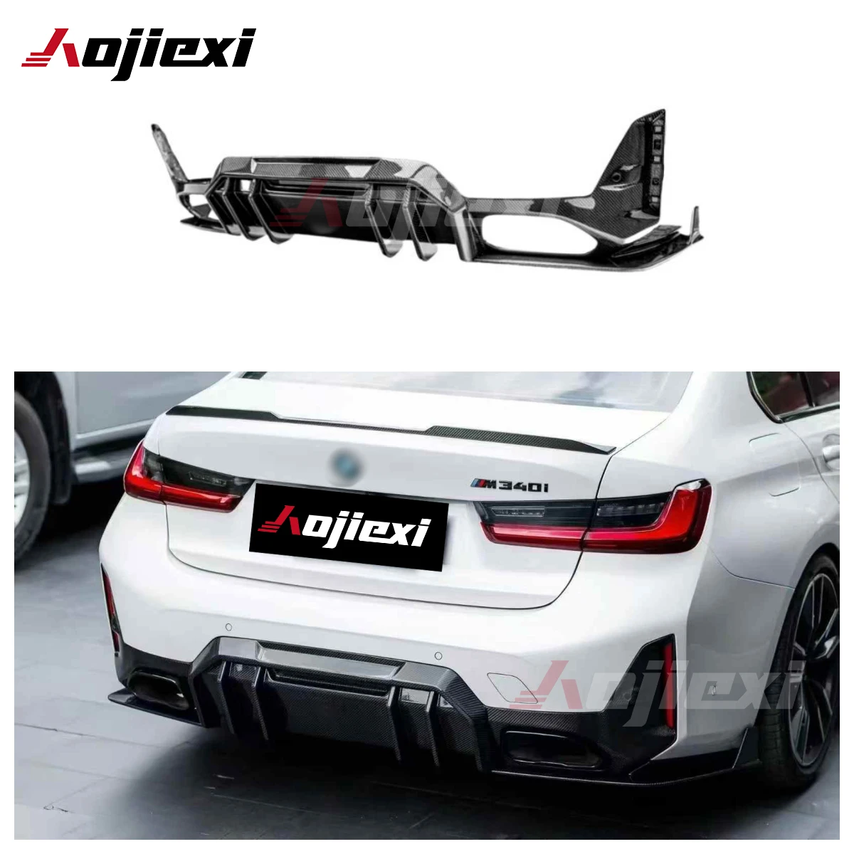 

FD Style Carbon Fiber Rear Bumper Diffuser for BMW 3 Series G20 G21 LCI Touring Hight Quality Rear Bumper Splitter Lip Body Kit