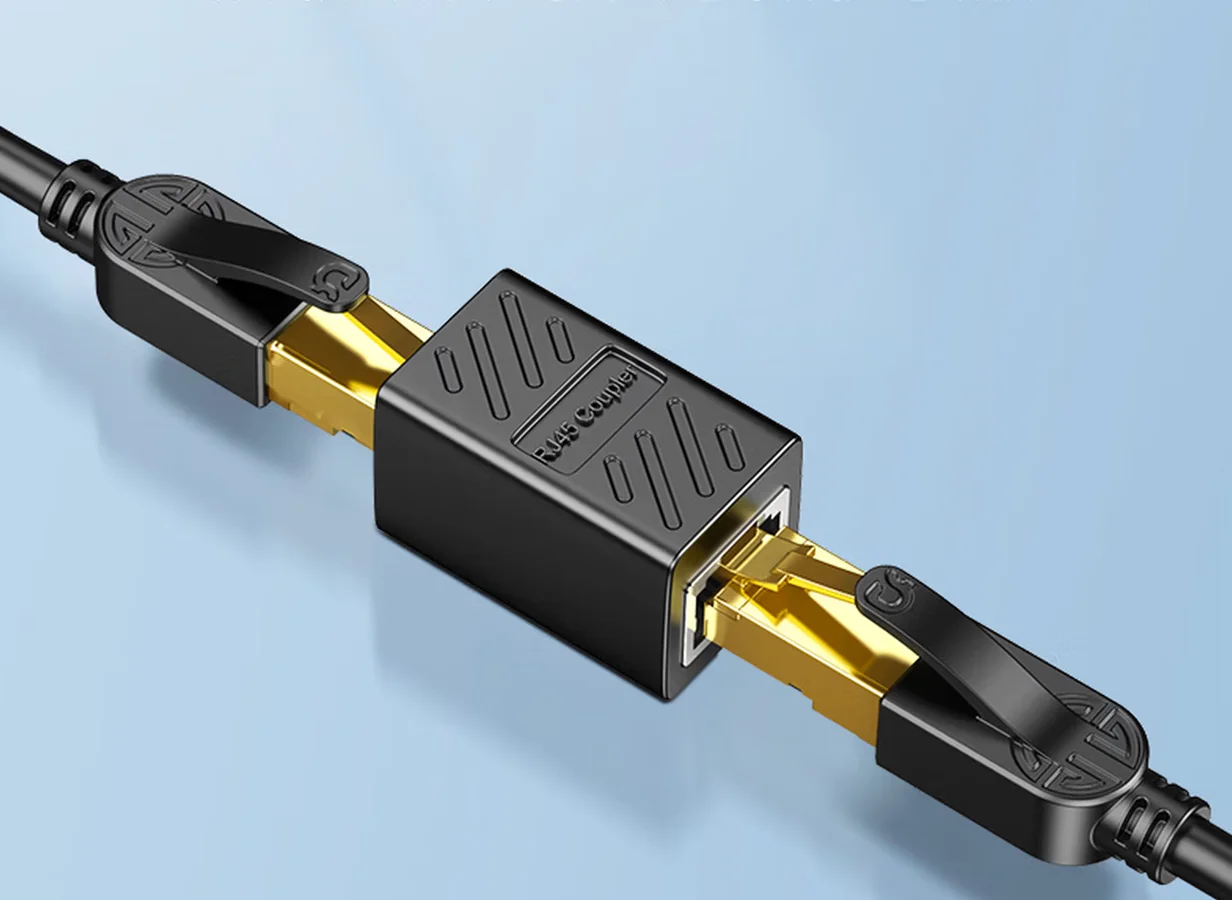 CAT5/6/7/8 RJ45 Network Cable Connect Coupler Ethernet Extender 1000Mbps Ethernet Cable Extender Ethernet Adapter LAN Connector