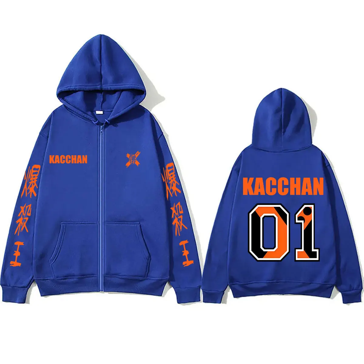Anime My Hero Academia Bakugou Katsuki Zipper Hoodie Men Women Manga Vintage Oversized Zip Up Jacket Male Cartoon Harajuku Coat - view 4