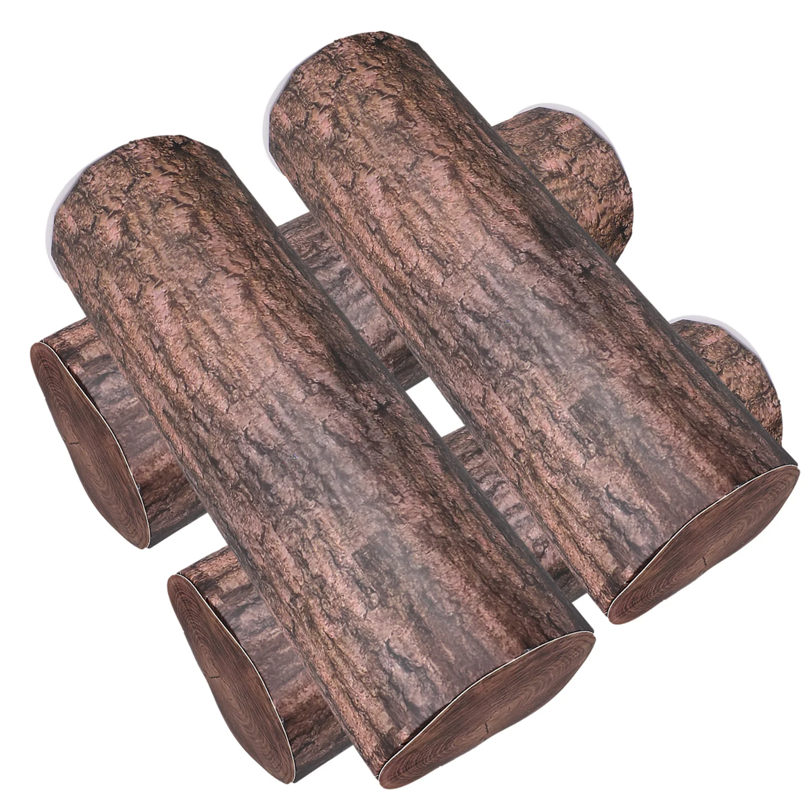 

4pcs Faux Wood Stump Decorations Realistic Western Party Centerpieces For Table Farm Event Supplies Wild West Theme Decor