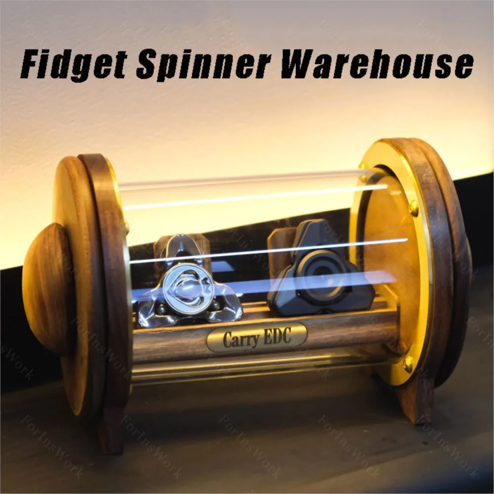 Fidget Spinner Magazijn Display Plank Opbergdoos EDC Speelgoed Randapparatuur Houten Desktop Opbergdoos Stofdoos