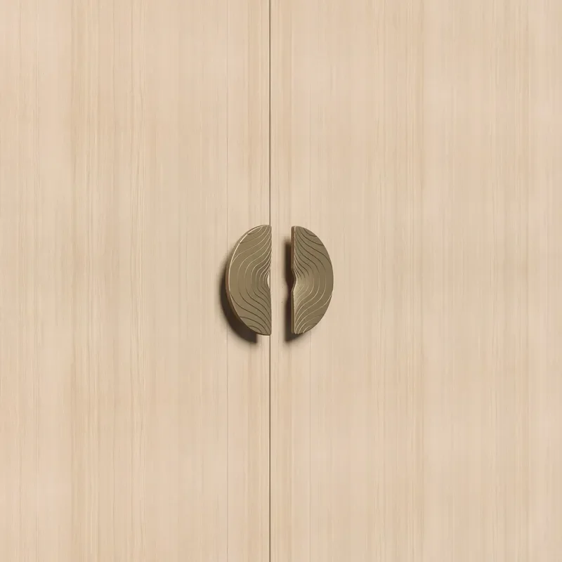 High-end hotel solid wood door handle banquet hall club sliding door handle light luxury engraving design minimalist style