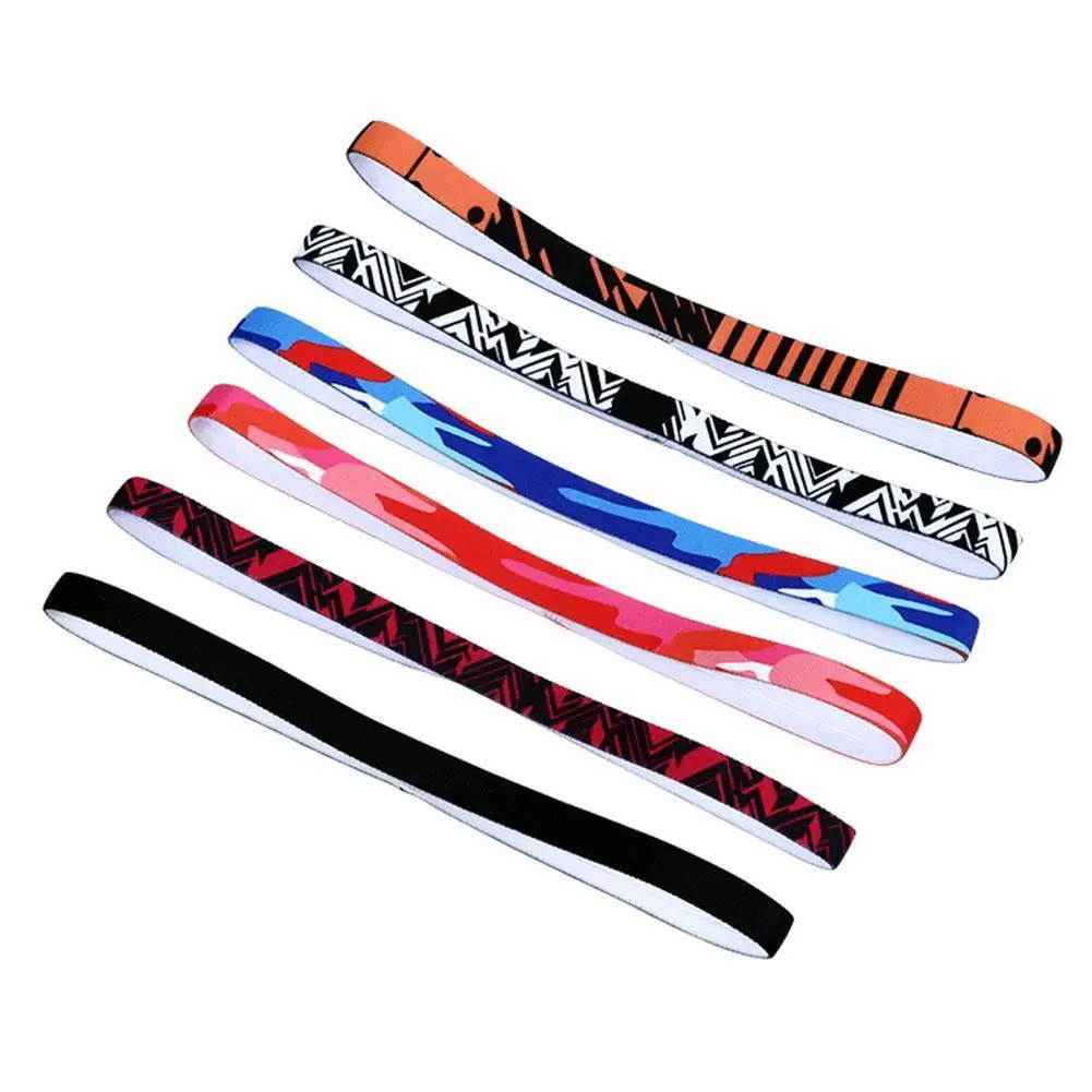 6Pcs Sport Hairband Running Head Band Sweat Anti-slip Elastic Biking Sweatband Bands Headbands For Women Men badminton Hair Grip