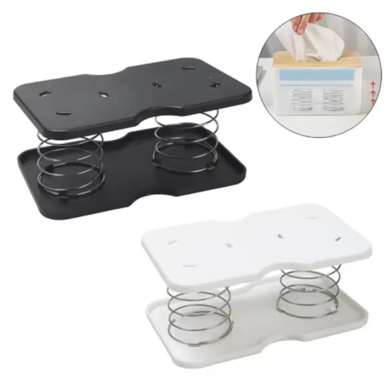 صندوق المناديل موزع الأنسجة الربيع التلقائي رفع الربيع تحميل الأنسجة صندوق مكتب المنزل المطبخ المرحاض قوس منظم مطبخ