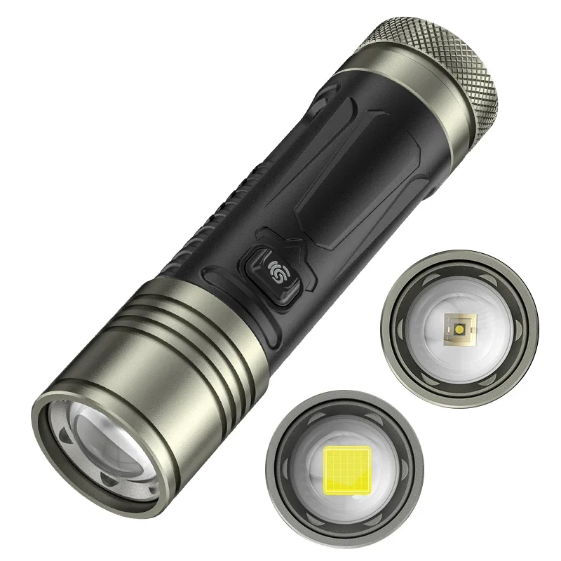 

XHP360 30W LED Flashlight Powerful USB Rechargeable Torch High Power Outdoor Lamp Black 26650 Lights Super Bright Support Output