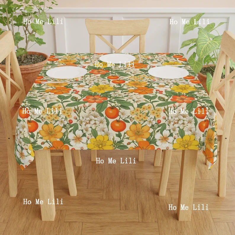 Toalha De Mesa Floral Botânica, Cozinha e Sala De Jantar, Toalha De Mesa Clementina