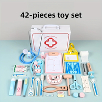 Children's Wooden Doctor's Kit, Pretend Game for Playful Children, Fun Role Playing Game for Boys and Girls' Medical Bags