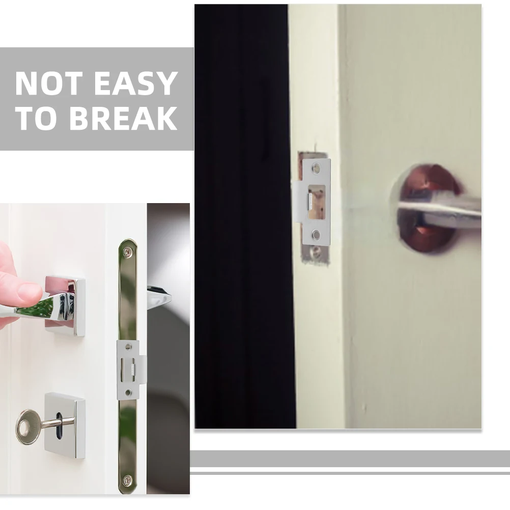 

4 Sets Stainless Steel Strike Repair Kit Reinforcement Plate For Home Security Door Locks Exterior Interior Door Hardware Cover