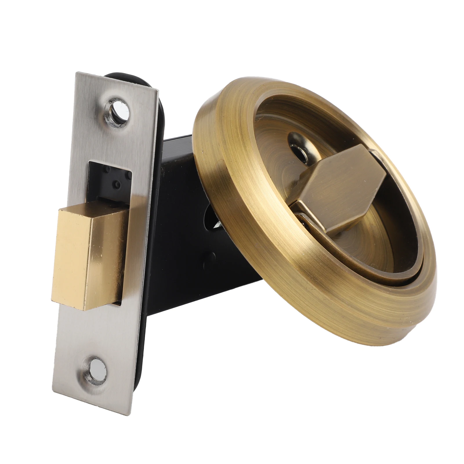 Stainless Steel Invisible Door Lock with Copper Square Tongue Suitable for Sliding Doors Cabinets and Wooden Furniture
