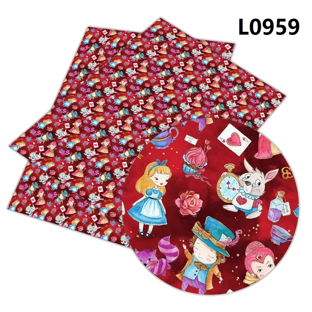 30cm x 136cm Cartoon Printed Synthetic Leather DIY Handmade Sewing Clothes Supplies Decor L095 L096 L102