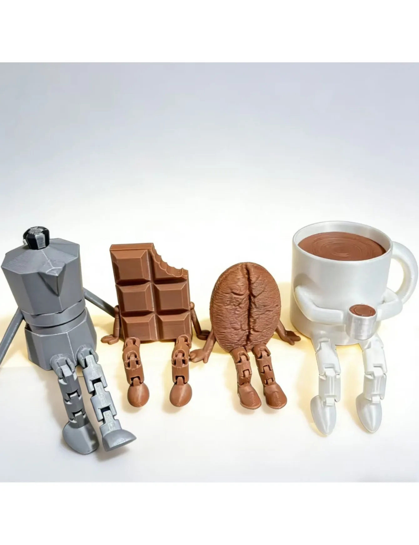 3D Printing Coffee Bean Office Desk Doll Coffee Bean Mini Statue Fun Model Home Decor Office Sculpture