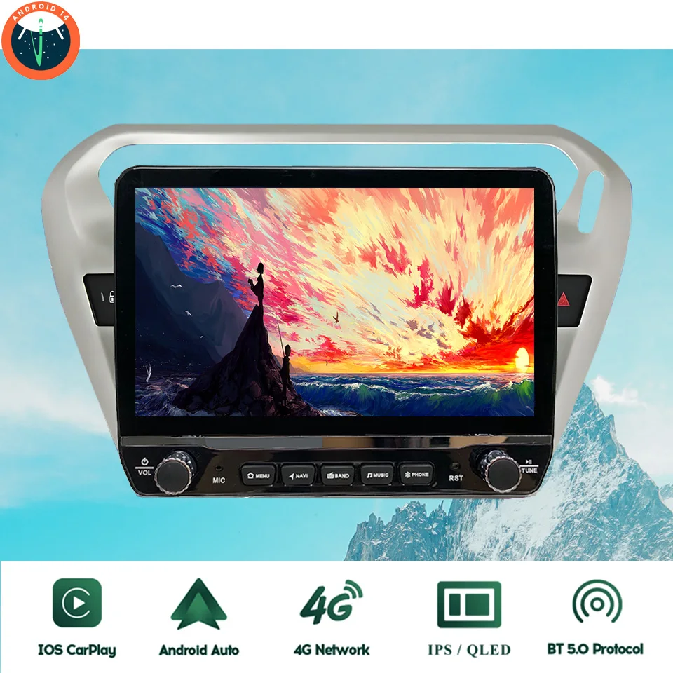 Android 14 Car Multimedia PC Tablet For Peugeot 301 Citroen C-Elysee 2012+ GPS DVD Video Music Player Car Intelligent Systems