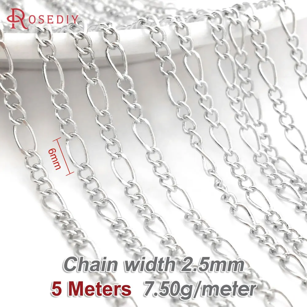 Antique Bronze Copper Chain Necklace, 5M for DIY