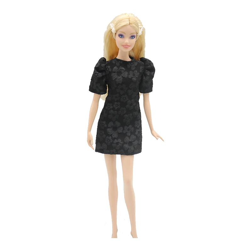 1Pcs Summer Flower Print Dresses Doll Clothes Puff Sleeve Princess Party Dress Outfit for 30cm Doll