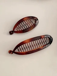 2Pcs Brown Big Banana Clip Hair Clips,Volumizing Hair Claw Clips & Hair Styling Accessories for Thick Thin Hair