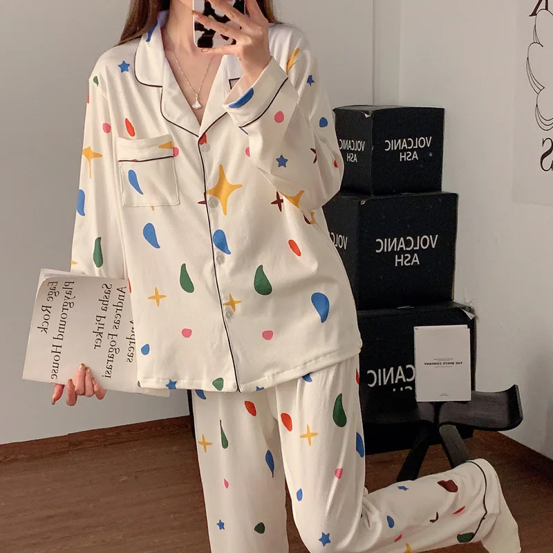 

Pajama Sets Blue Women Fashion Forward Modal Skin-Friendly Smooth Comfortable Spring Summer Sleepwear Home Daily Lady Breathable