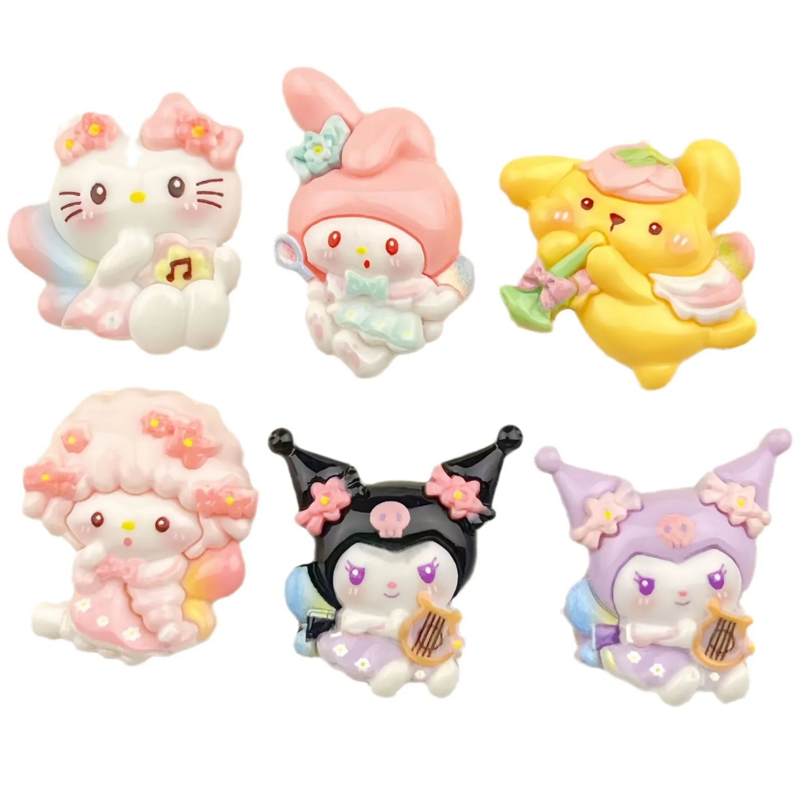 موسيقى صغيرة الحجم، ملحقات راتينج غراء كريمي سانريو DIY، أغطية الرأس، مشبك شعر، جراب هاتف، صندوق أدوات مكتبية، مواد إكسسوار