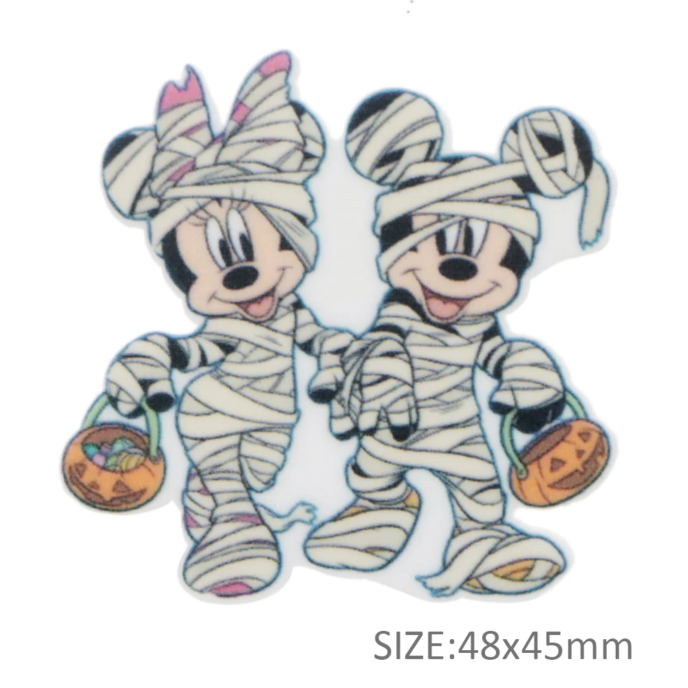 Disney Halloween Mickey Minne 5pcs/lot Planar Resin Flatback Craft Supplies Cabochon Scrapbook DIY Hair Bow Bag Material Acrylic