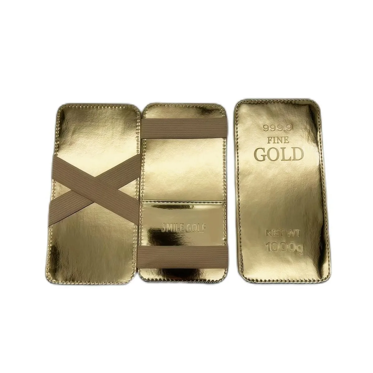 Creative Funny Design Gold Brick Shaped Magic Wallet Long Golden Flip Wallet Banknotes Card Holder Bag Fashion Gift Wholesale