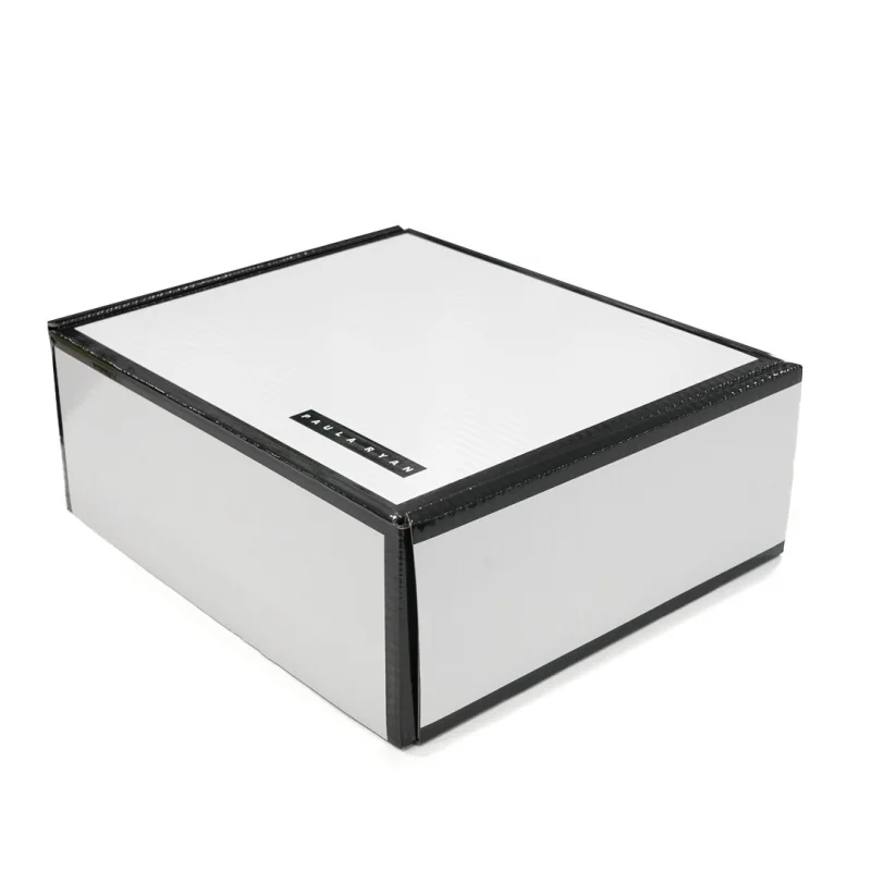 Caja de cartón corrugado para envío de productos personalizados, embalaje de correo para pequeñas empresas, regalo artesanal, blanco