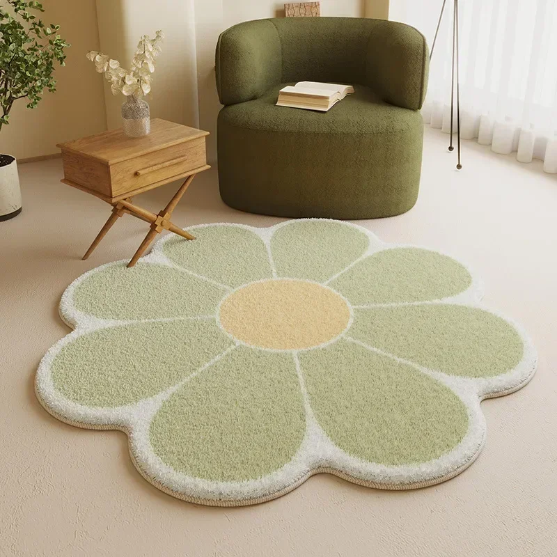 Simple and Cute Style Sunflower Bedroom Full Carpet Household Non-slip Imitation Cashmere Carpet  Carpets for Living Room