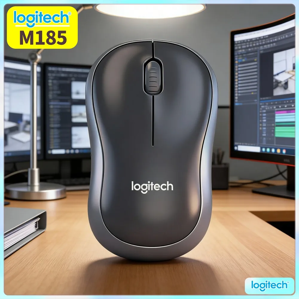 Logitech M185 Home Personal Budget Mouse Wireless Symmetric Grip Precise Tracking For Table Edit