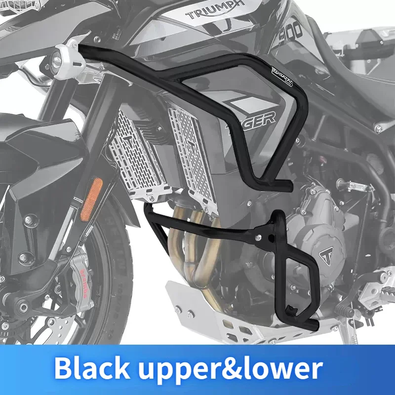 Durable Stainless Steel Crash Bar Bumper Protector for Triumph Tiger 850/900 GT - Upper & Lower Engine Guard